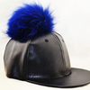 Leather Baseball Cap Real Fur Hats