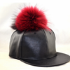 Leather Baseball Cap Real Fur Hats