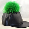 Leather Baseball Cap Real Fur Hats